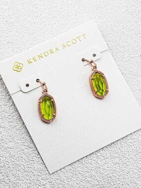 Kendra Scott Army Green Glass Earrings
